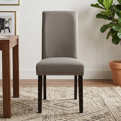 Solid Wooden Frame Legs Base Fabric Dining Chair