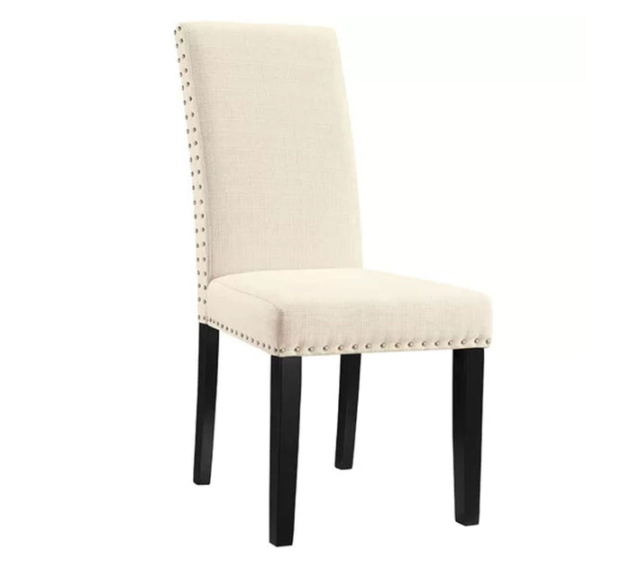 Solid Wooden Frame Legs Base Fabric Dining Chair