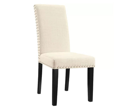 Solid Wooden Frame Legs Base Fabric Dining Chair