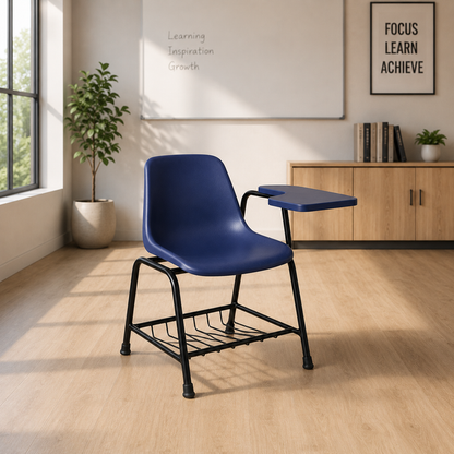 Study Chair With Writing Pad in The Metal Legs Base