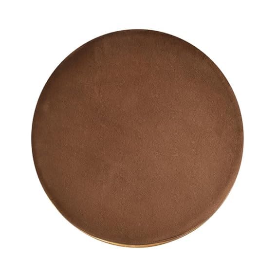 Stylish Brown Velvet Ottoman with Gold Metal Base - Perfect Accent Furniture for Living Room & Bedroom