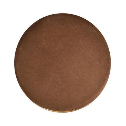 Stylish Brown Velvet Ottoman with Gold Metal Base - Perfect Accent Furniture for Living Room & Bedroom