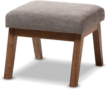 Stylish & Comfy Fabric Upholstered Ottoman Pouffe with Sturdy Wood Legs - for Modern Home