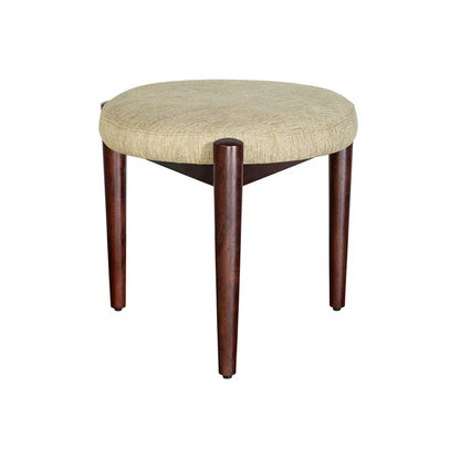 Stylish Round Ottoman Footstool - Premium Upholstered Seat for Living Room, Bedroom & Entryway - Comfort & Elegance