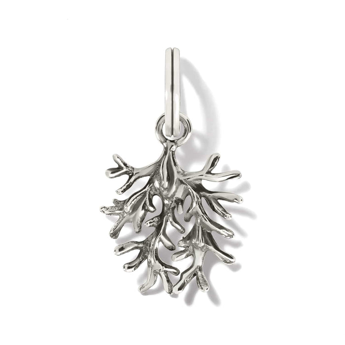 Brighton coral branch charm with silver-plated finish and openwork branching design on a white background