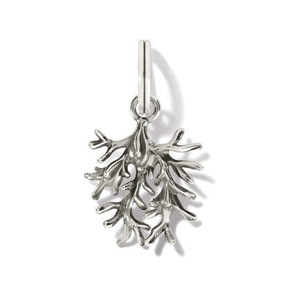 Brighton coral branch charm with silver-plated finish and openwork branching design on a white background