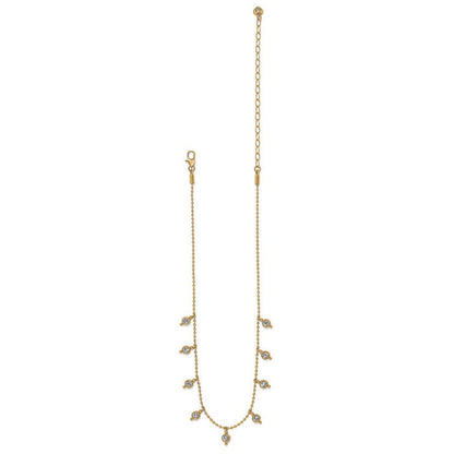 Twinkle Mod Droplet Reversible Necklace in gold close up view from rear