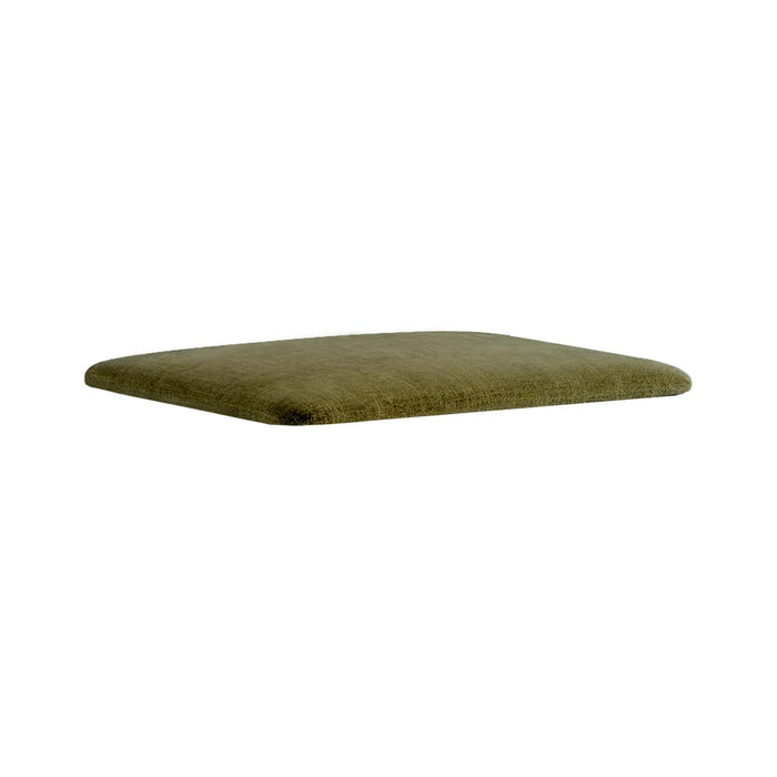 Olive green dressing stool cushion on a white background