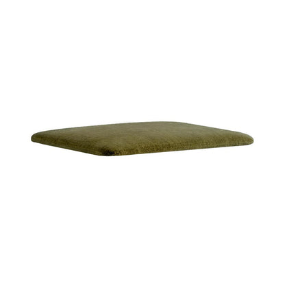 Olive green dressing stool cushion on a white background