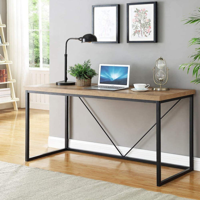 Wooden Top & Metal Base Study Table -