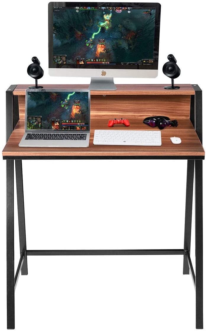Wooden Top & Metal Base Study Table -
